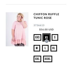Chiffon Ruffle Tunic Rose